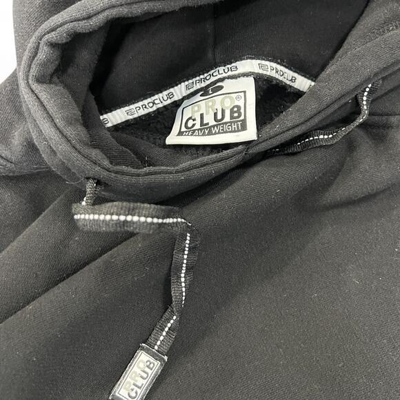 Pro Club Men's L Large Hoodie Sweatshirt Pullover Black Heavy - Picture 8 of 8